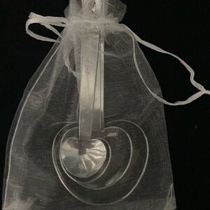 Elegant Heart-Shaped Silver Measuring Spoons Set